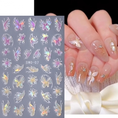 1pcs Flash Fragment Shell Light Butterfly High Quality Nail Stickers Spring Nail Art Decal Design Manicure Tool