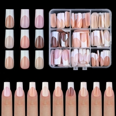 1 Box Color Mixing False Nails French Nude Pink Fake Nails Tips Nail Art Faux Fingernails Nail Accessories