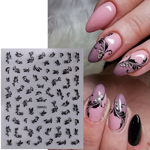 1pcs 3D Flowers Lace Stickers for Nails Wedding Bride Charms Nail Art Decoration Slider Acrylic White Lines Design Manicure Tool