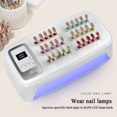 1 Pcs New High Power White Upgraded Nail Lamp Speed Dry Hand Pillow Light Therapy Lamp Large Space Wear Nail Baking Lamps Nail Tool