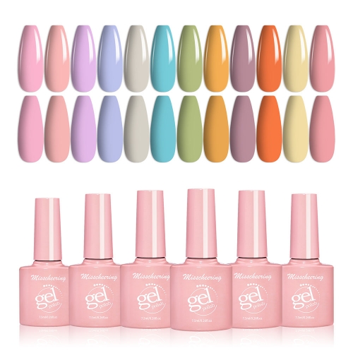 1 Bottle Macaron Gel Nail Polish Set Candy Color Manicure Nail Art Gel Nail Glue