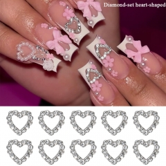 Diamond-set heart-shaped