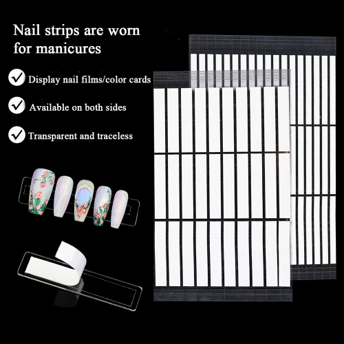 1sheet Nail Art Double Sided Transparent Wear Nail Display Sstrip Work Bboard Paste Non Trace Double Sided Tape Adhesiv Nail Tool