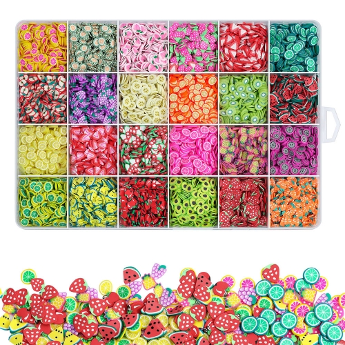 1 Box Mixed Fruit Slices Nail Charms Polymer Clay DIY Designs Slice Nail Art Decor Soft Clay Polish Manicure Supplies Nail Accessories