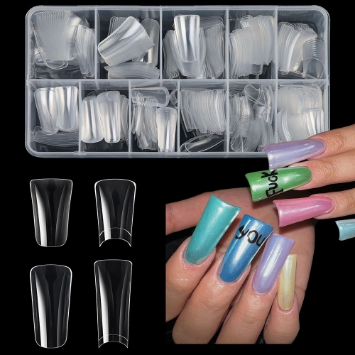 1 Box Duckbill Shape Acrylic False Nail Tips Extension Fake Nails Special Shaped Nails Art Manicure Nail Tip