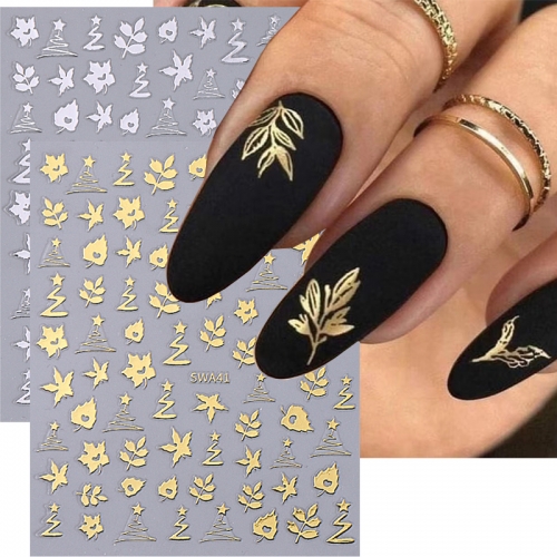 1pcs Flowers Nail Sticker Leaves Adhesive Nail Art Supplies Decal for Women Nail Supplies DIY Manicure Decoration