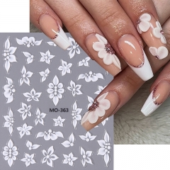 1pcs  Flower Nail Sticker White Petal Floral Gel Polish Decal Slider DIY Romantic Manicure Decoration