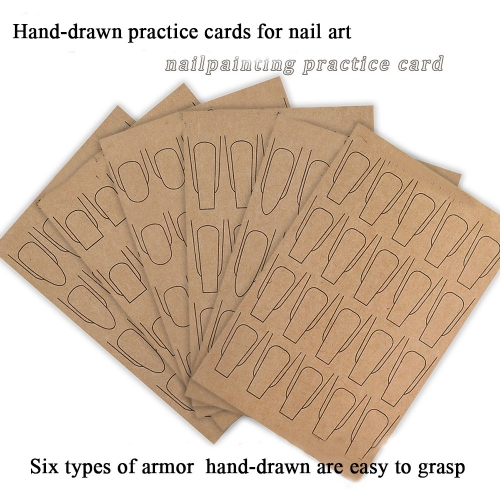 6pcs/set Nail Practice Paper Cardboard Set Nail Art Painting Training Manicure Learning Tool Nail Tool