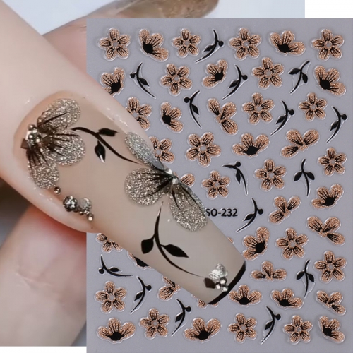 1pcs Holographic Hibiscus Flower Nail Art Stickers White Pink Petal Stars Sliders For Nails Y2K Design Manicure Decors