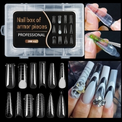 288Pcs/box Acrylic Nail Art Tips Nail Forms For UV Gel Quick Building Extension Top Molds Dual Forms Nails Accessories Tools