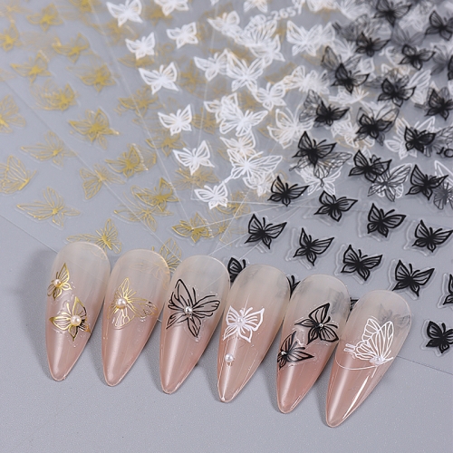 1pcs Butterfly Nail Stickers Butterfly Nail Art Charms Decorations Decals DIY Manicure Adhesive Slider