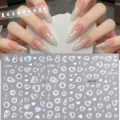 1pcs 3D Nail Sticker Decals Jelly Floral Nail Art Decorations Acrylic Adhesive Gel Nail Sliders Manicure Accessories 