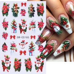 1Pcs 3D Christmas Nail Art Stickers Winter Gingerbread Man Red Santa Claus Tree Bear Snowman Deer Decals Manicure Decoration Nail Sticker