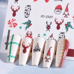 1Pcs Christmas Nail Art Stickers Glitter Elk Snowman Gingerbread Man Self-Adhesive Sliders Snowflake Nail Decals Manicure Decoration Nail Stickers