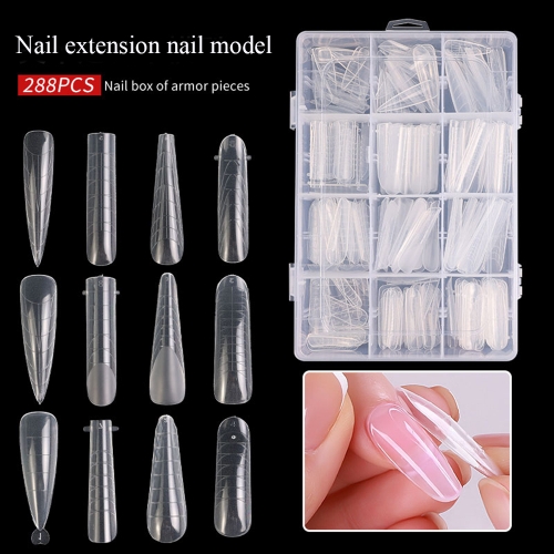 1Box 12 Type Dual Nail Forms Extension Gel Extra Long Curve Nail Molds For Nail Gel Design Salon & Home DIY Nail Tool