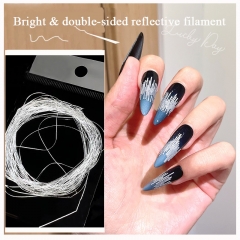 1Pcs High Gloss Metal Strip Nail Art Decorations Reflective Silk 5D Decorations Metal Shinny Nails Accessories Nail Accessories