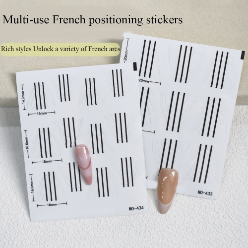 1Pcs Deep U French Manicure Strip Nail Art Form Fringe Tip Stencil Guides Sticker DIY Line Tips Decoration Tool Self-Adhesive Nail Sticker