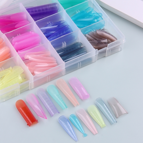 1Box Solid Color Matte Fake Nail Tips For Lengthening Nail Art Wholesale Nail Tips