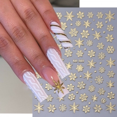 1Pcs Christmas Nail Art Stickers Winter Christmas Tree Snowflake Elk New Year Decals Self-Adhesive Sliders DIY Manicure Decor Nail Art Decoration