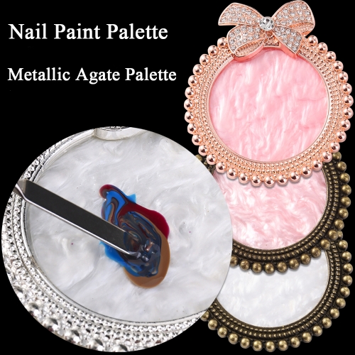 1Pcs Bow Pearl Nail Art Palette False Nail Tips Drawing Pallet Display Shelf Agate Mixing Nail Art Manicure Tools Nail Tool