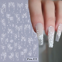 1Pcs New Nail Stickers Ins Winter Minimalist Scarf Glass White Butterfly Nail Adhesive Sticker