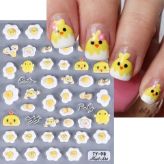 1Pcs Kawaii Cartoon Bow Duck Nail Art Jewelry Charms 3D Flatback Resin Duck Egg Nails Decoration Accessories Nail Supply Parts Nail Sticker