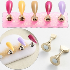 1Pcs Magnetic Nail Holder Acrylic Display Stand For False Nail Tips Gold Silver Stands Showing Shelf Manicure Practice Tools Nail Tools