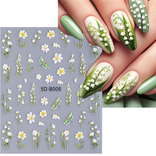 1Pcs Spring Summer Colorful Flower Nail Stickers Flower Petal  Decal Slider DIY Manicure Decoration Nail Sticker