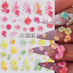 1Pcs 5D Spring Colorful Flower Nail Stickers Flower Petal Spring Decal Slider DIY Manicure Decoration Nail Sticker