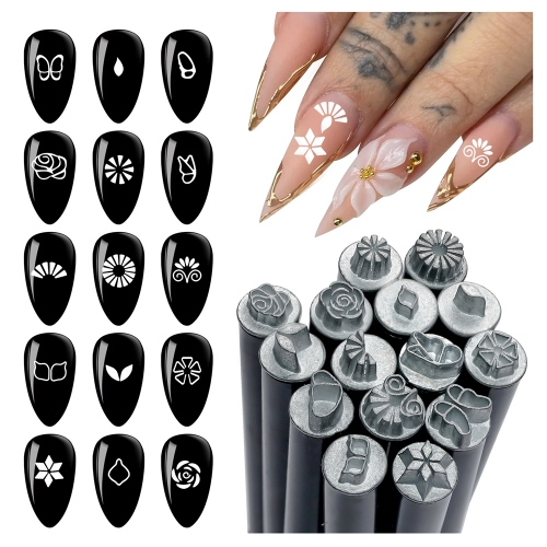 1Set Silicone Nail Art Stamp Pen Butterfly Flowers Graffiti Stamp Pen DIY Easy To Print Stamp Pen Nail Tools