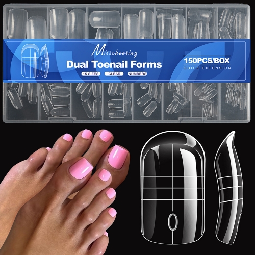 150pcs/box Gel Toe Nail Tips Half Matte Clear Acrylic Nail Tips False Nail Tips for Nail Extension Manicure Tools for Nail Tips 