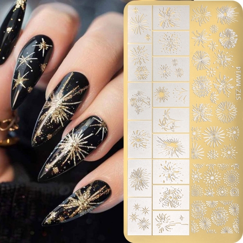 1Pcs Steel Mold Decors Molds Bow Flower Grass Firework Lace Silicone Stamps Decors Mould Decors Stamping Tools for Nail Tool
