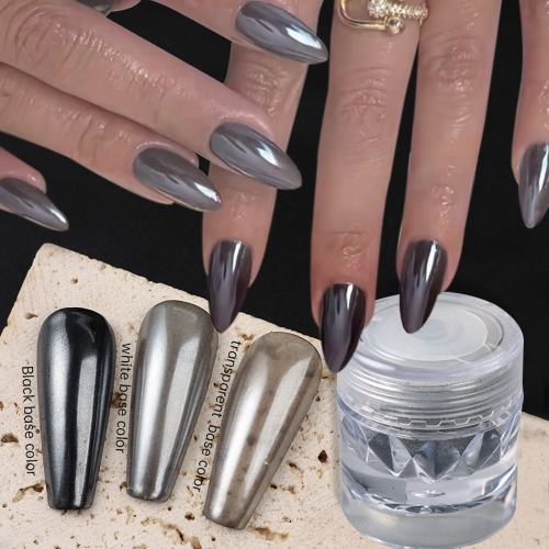 1Jar Nail Crystal Powder Coating Crystal Plating Nail Powder Clear Ultra Bright Electroplating Effect Moonlight Metallic Powder Mirror Effect Pigment 
