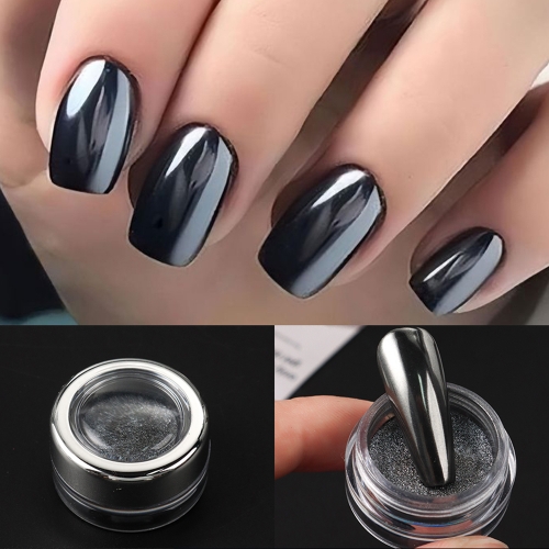 1jar Nail Black Magic Mirror Sequins Flash Nail Shining Nail Decoration Hyper Flash Sequin DIY Nail Enthusiasts Nail Powder 