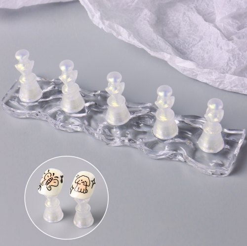 5pcs/Set Magnetic Nail Holder False Nail Tip Practice Stand Crystal Base Holder Nail Art Display for Art Salon DIY&Practice