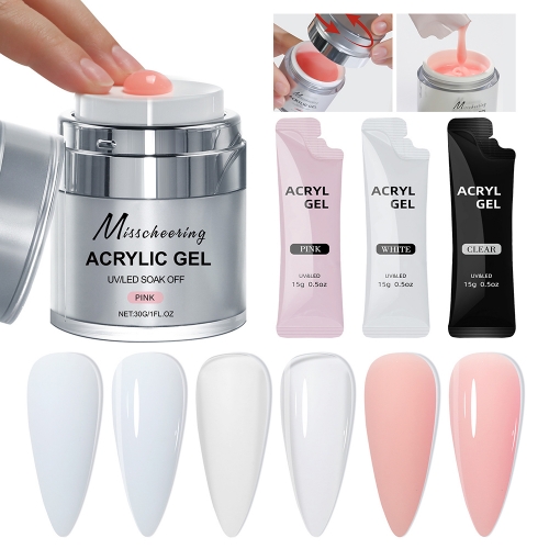1Pcs 30g/15g Press-on Nail Extension Gel Nail Build Poly Nail Acrylic Gel UV LED Quick Extension of Crystal Model Painless Crystal Glue Nail Gels