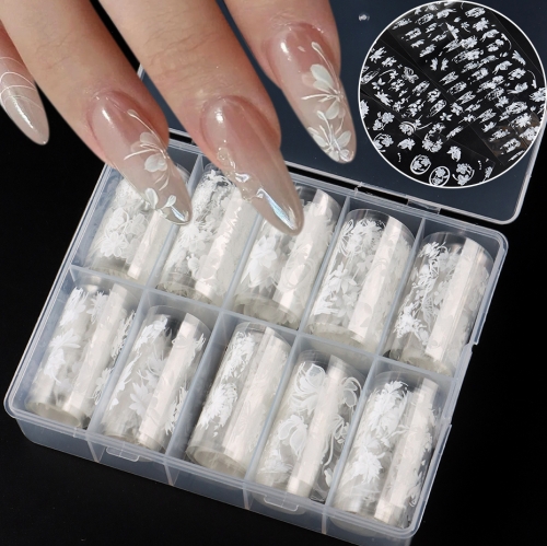 1 Box Multiflora Rose Nail Foils for Transfer Paper Flowers Stickers Sliders Nails Wraps DIY Floral Rosa Nail Art Decorations
