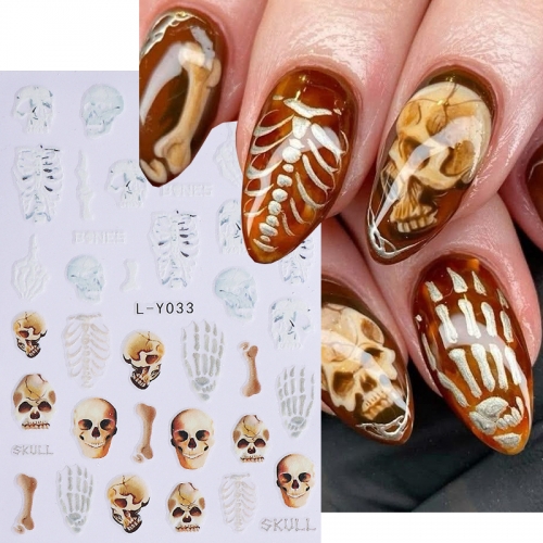 1Pcs Halloween Nail Stickers Cute Halloween Ghost Pumpkin Skull Nail Stickers Waterproof DIY Party Prom Nail Stickers