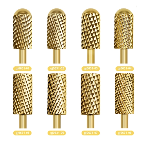 1Pcs Gold Nail Drill Bits Milling Cutter Carbide Polish Head For Electric Nail Drill Bit Manicure Machine Pedicure Nail Files Ace Nail Tools