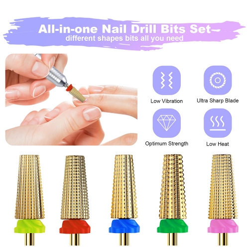 1Pcs Tungsten Steel Grinding Head Set Cuticle Polishing Drill Bits Suitable for Dremel Rotary Power Tools Dremel Nail Accessories Tools Nail Tools