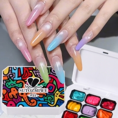 1box Pat Ombre Gel Nail Polish Easy Gradient Painting Gel for DIY French Nail Manicure Solid UV Varnishes Paint Art Gel