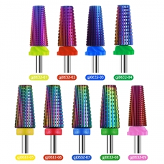 1Pcs Purple 5 in 1 Tapered Carbide Nail Drill Bits Drills Milling Cutter for Manicure Remove Gel Acylics Nails Accessories Tool