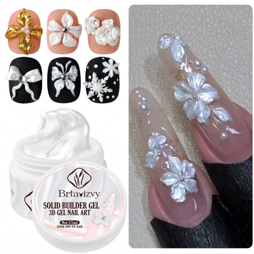 1jar Pear White Non Stick Hand Extension Gel Nail Polish For 3D Shaping Carving Flower DIY Nail Art Extension Acrylic
