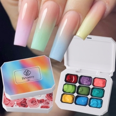 9 Colors Hight Gloss Shinning Pat Painting Gel Nail Polish Glitter Sparkly Fluorescent UV Gel LED Nail Art Varnish Manicure