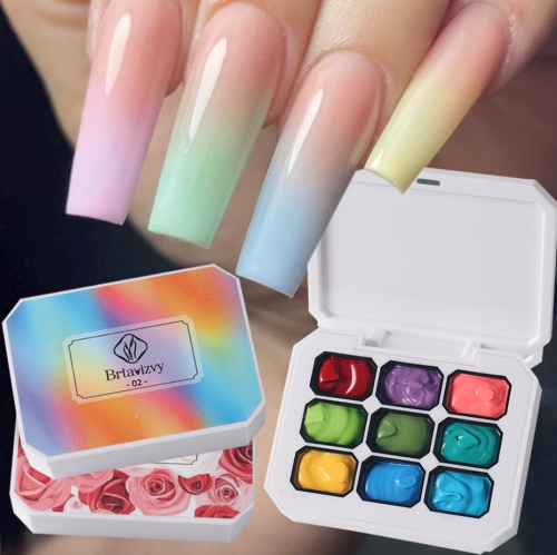 9 Colors Hight Gloss Shinning Pat Painting Gel Nail Polish Glitter Sparkly Fluorescent UV Gel LED Nail Art Varnish Manicure