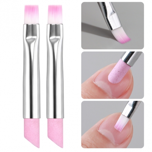 1pcs Double Head Nail Skin Brush Grinding Pen Cuticle Remover Trimmer Dead Skin Remover Nail Art Polish Manicure Stick Files Tool