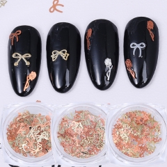 1jar Ultra Thin English Letter Bow Four Star Nail Decoration Nail Accessories Nail Art Charms