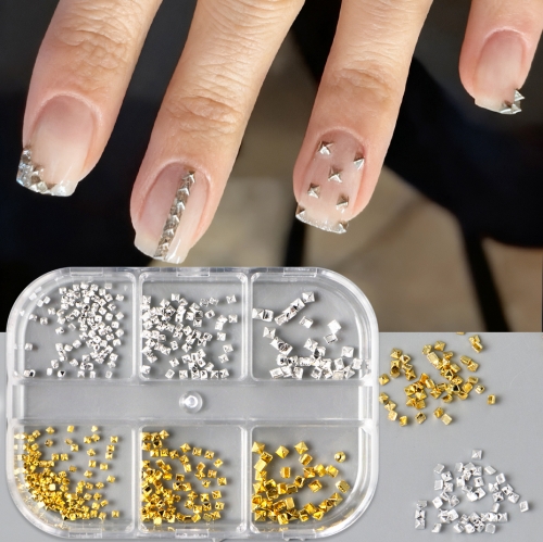 1box Metal Cone Rivet Nail Rivet Studs Decoration 3D Golden Silvery Punk Style Motorcycle Punk Design Nail Decoration