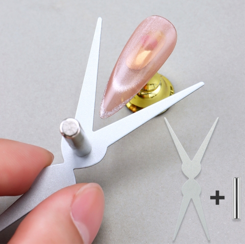 1set Cat Eye Magnet Set Double Headed Scissor-shaped Nail Magnet Tools French Tips Effect Magnetic Gel Polish Nail Art Manicure
