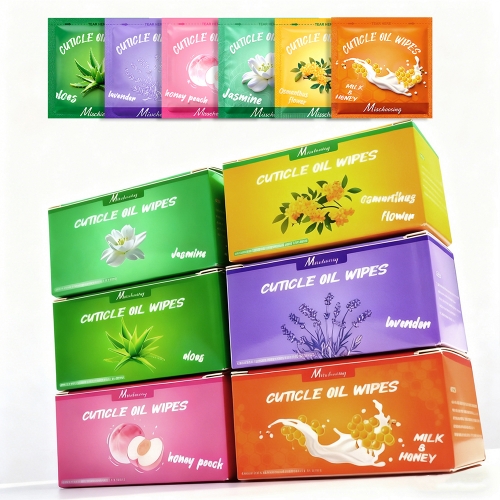 100Pcs/Box Various Flavors Natural Aloe vera Cuticle Oil and Jojoba Oil for Cuticles Dead Skin and Damaged Nail for Women Daily Nail Care